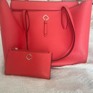 Kate Spade Coral Tote Bag and Wallet Set